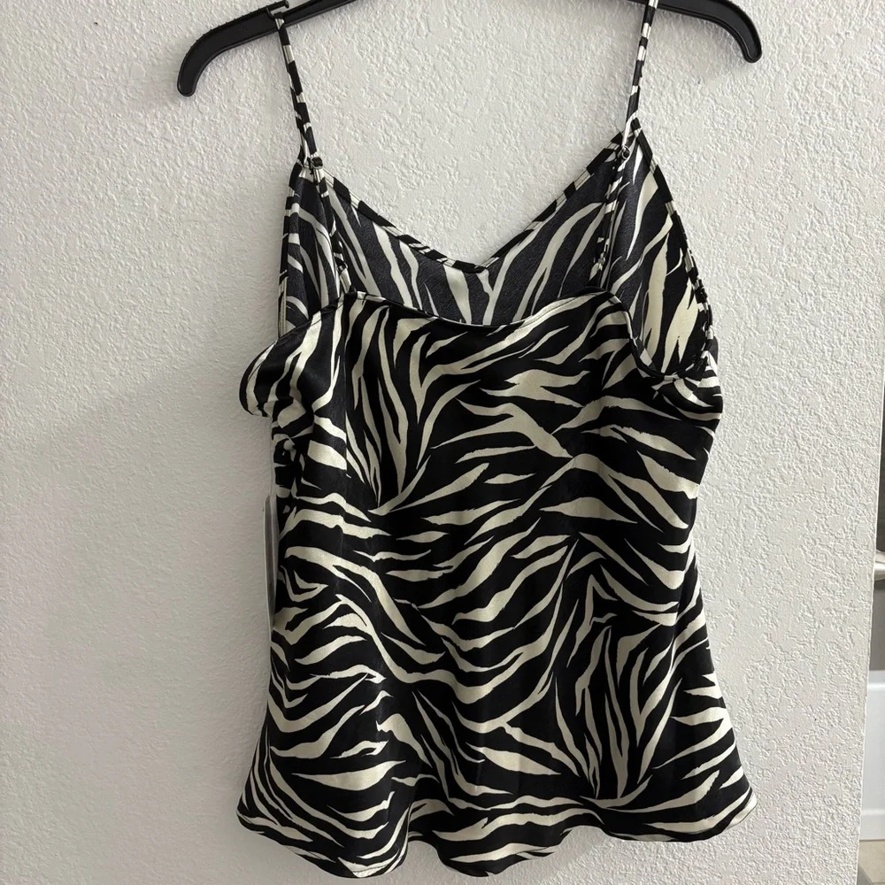 Time & Tru | Satin Zebra Print Tank Top - Picture 6 of 6
